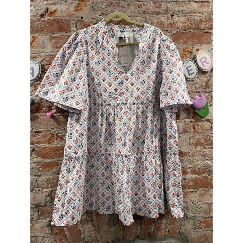 Sugar Lips Lara Floral Dixie Split Neck Shift Dress